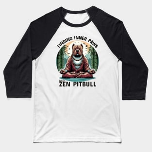 Funny Pitbull doing Yoga Dad Baseball T-Shirt